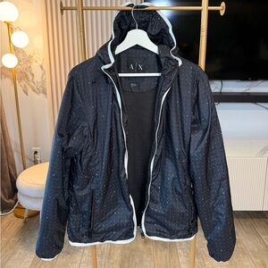 Armani Exchange Black and White Windbreaker